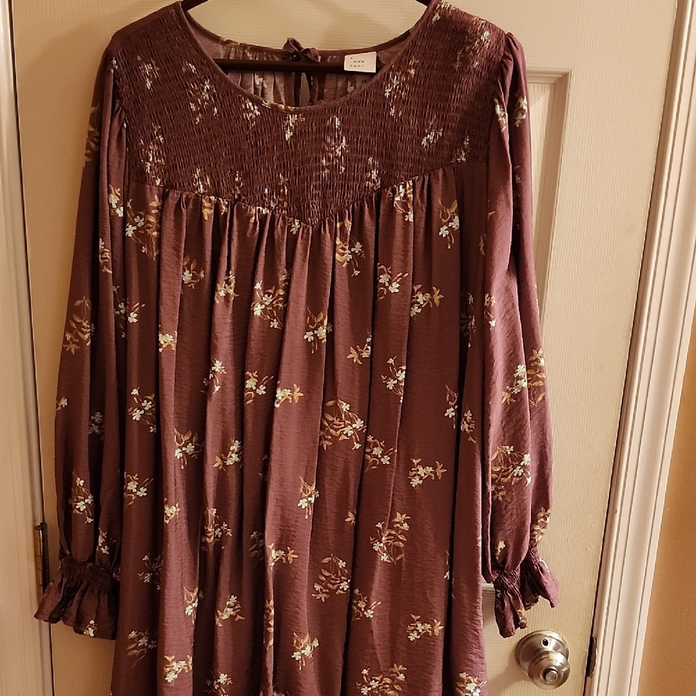 Floral Print Long Sleeve Dress
